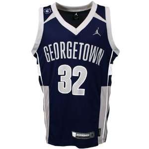  Nike Jordan Georgetown Hoyas #32 Navy Replica Basketball Jersey 