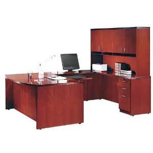    Wood Veneer U Shaped Desk with Hutch by Rudnick: Office Products