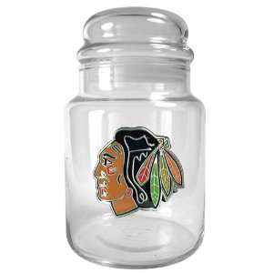  Chicago Blackhawks NHL 31oz Glass Candy Jar Kitchen 