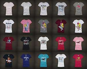 HOLLISTER BY ABERCROMBIE WOMEN TSHIRT XS S M L AUTHENTIC FREE SHIPPING 