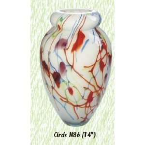    Red Circus Vase Hand Blown Modern Glass Vase: Home & Kitchen