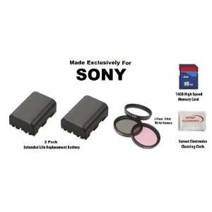 Battery Pack Sony NP FM55H 1800MAH Each, 3600MAH Total For Sony Alpha 