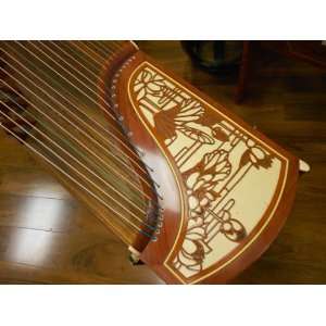  53 Travel size 21 stringed Rosewood Guzheng with Chinese 