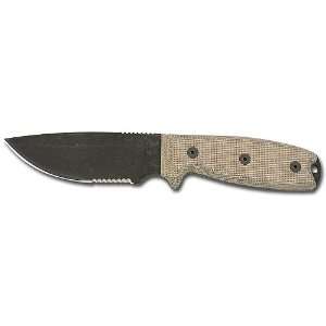  Ontario RAT 3 Utility Knife w/ 3.5 Serrated Blade & Black 
