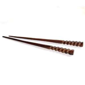  Small Spiral Chop Stick Style Wood Hair Sticks / Hair Pin 