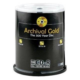 100SPINDLE Archival Gold CDs with Scratch Armor Retail Pkg by Delkin