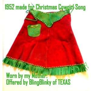 Vintage Schoellkopf Company Leather Christmas Cowgirl Skirt Tack Girl 