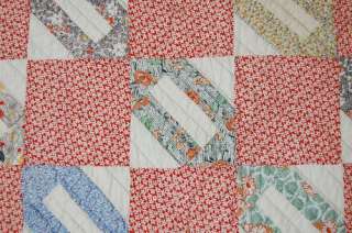 CHEERY 30s Signature Patch Antique Quilt ~NICE PRINTS  