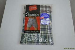 Hanes 3 Boxers Mens Size XL /XG 42 44 Best Fit Fly Will Not Gap New 