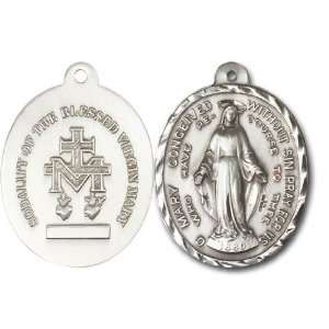 Sodality of Bvm & Immaculate Conception Medal, Sterling Silver Pendant 
