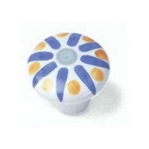   Floral Pattern Porcelain Mushroom Knob 08800