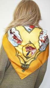    scarf, Golden Yellow Colorway Les Chevaux des Moghols,MINT  