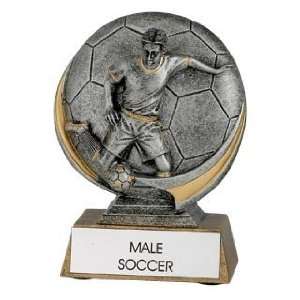  Soccer Trophies   5 INCH DISC TROPHY MALE SOCCER Sports 