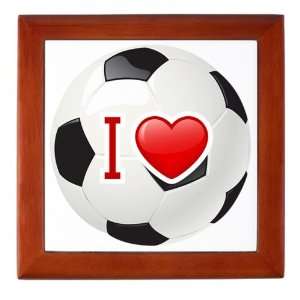    Keepsake Box Mahogany I Love Soccer or Football: Everything Else