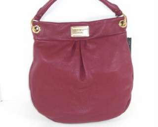 Marc Jacobs Red Chianti Leather Classic Q Hillier Hobo Handbag Purse 