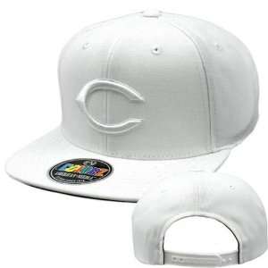   White Cap Hat Flat Bill Snapback Cincinnati Reds