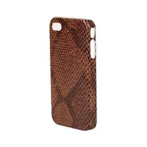   Snake Skin Hard Cover Dark Brown Cell Phone Case for Apple iPhone 4