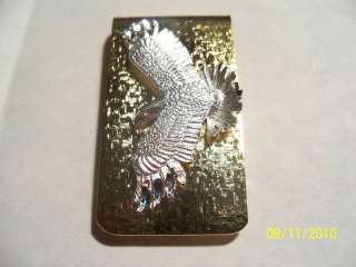 Silver and Gold Plated Diamond Cut Eagle Money Clip  