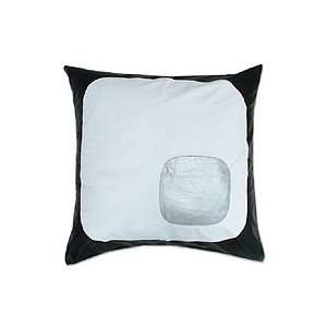  Leather and cotton cushion cover, Fusion Home & Kitchen