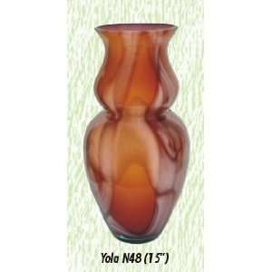  Yola Orange Vase Hand Blown Modern Glass Vase: Home 