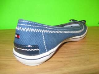   HILFIGER Blue Bow Ballet Flats Slip Ons Skimmers SHOES Womens 6.5