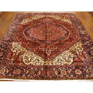  9x12 Hand Knotted Heriz. slite color run Persian Rug   12 