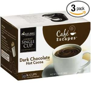 Café Escapes Hot Cocoa, Dark Chocolate, K Cup Portion Pack for Keurig 