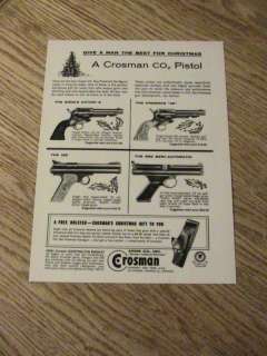 60S CROSMAN C02 PISTOL ADVERTISEMENT GUN AD SINGLE ACT  