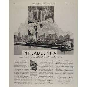  1930 Ad Skyline Philadelphia Evening Bulletin Newspaper 