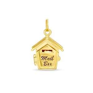   Mailbox Charm in 14K Gold Plated Sterling Silver CLO/BRIDAL: Jewelry