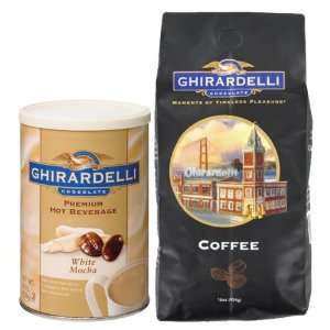 Ghirardelli White Chocolate Whole Bean Flavored Coffee Kit:  