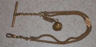Vintage Ornate Simmons T Bar Vest Pocket Watch Fob Chain  
