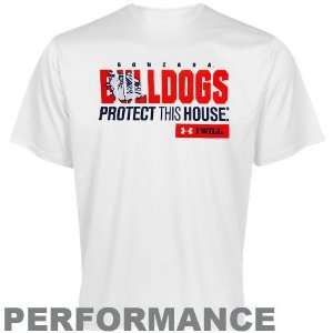   Gonzaga Bulldogs White Protect This House Performance Training T shirt