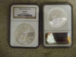 2006 W BURNISHED SILVER EAGLE NGC MS69 LOW MINTAGE  