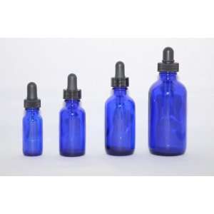  Cobalt Blue Glass Bottles with Droppers 2 Oz   12 Per 