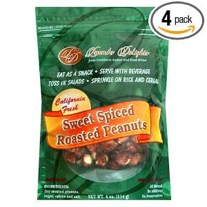 Laxmis Delights Sweet Spiced Roasted Peanuts, 4 Ounce Bags (Pack of 4 