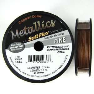 Soft Flex 21 strand beading wire .014 30 ft copper 