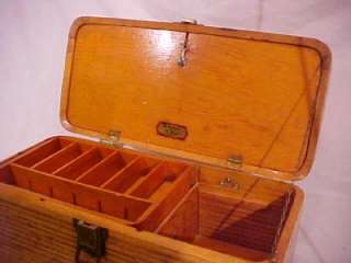   Vintage J.W. Gilson The Seamaster Wood Fishing Tackle Box  