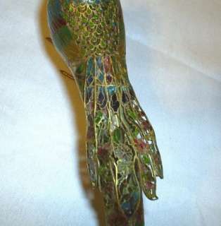 THE BIRD IS IN VERY GOOD ANTIQUE CONDITION WITH A FEW TINY CLOISONS OF 