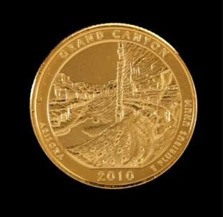   Gold Plated Complete Set Of National Park Quarters   D Mint (5 Coins