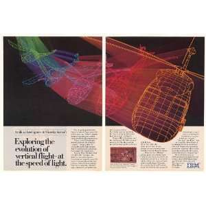 1985 Sikorsky Helicopter CAD/CAM IBM 3081 Computer 2 Page Print Ad 