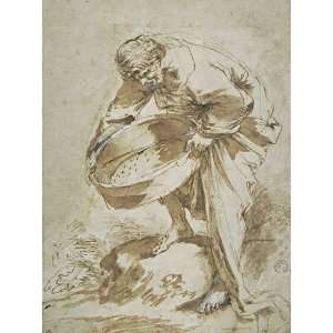   Salvator Rosa   24 x 32 inches   Man holding a siev