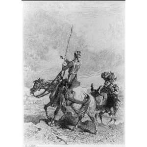  Illustration,Cervantes,Don Quixote Don,Sancho riding,1840 