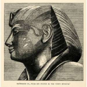 1903 Print Pharaoh Thutmose III Statue Faucher Gudin Egypt 