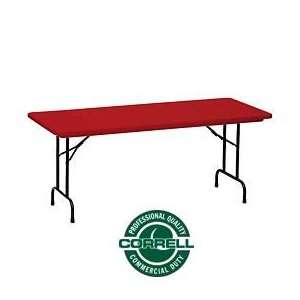  Blow Molded Commercial Duty Folding Table 30 X 72, Red 