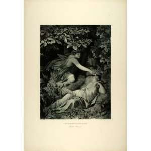 1887 Photogravure Midsummer Nights Dream Fairy Titania Shakespeare 
