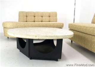 Organic Shape Mid Century Modern Coffee Table Marble