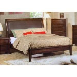  Queen Size Platform Bed in Brown Finish: Furniture & Decor