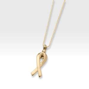  Gold Vermeil Remembrance Ribbon Cremation Jewelry Jewelry