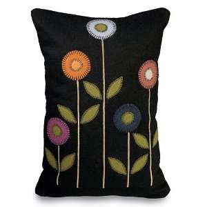  Exclusive Black Wool Felt Penny Flower Pillow